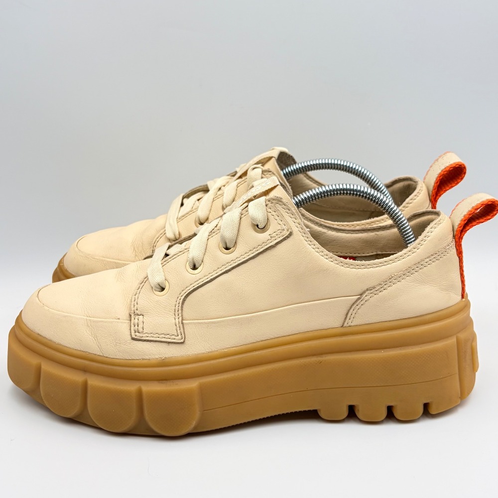 Sorel Caribou‎ X Womens 9 Waterproof Leather Platform Sneakers Cream Lug Sole - Picture 5 of 16